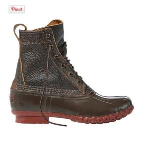 Bison leather bean boots